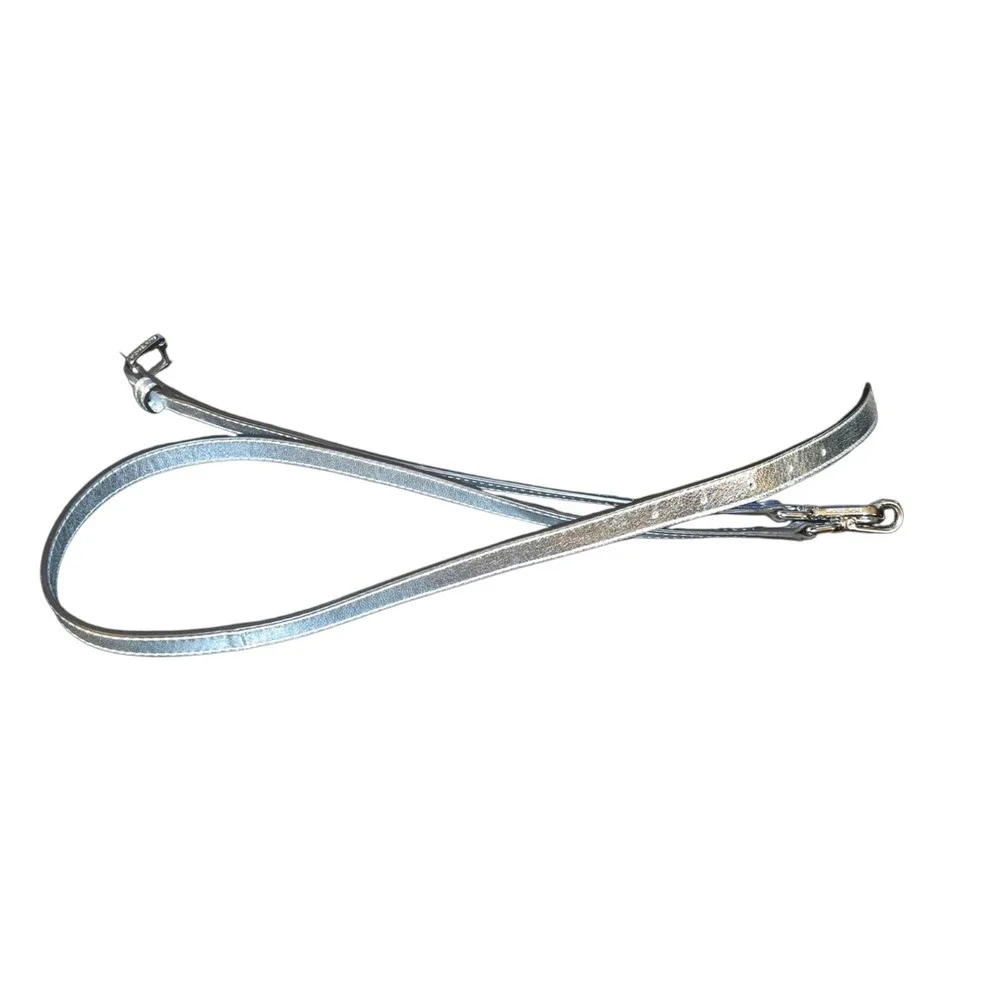 Michael Kors Belt Womens 3X Silver Metallic Reversible Lobster Clasp Slim 46in